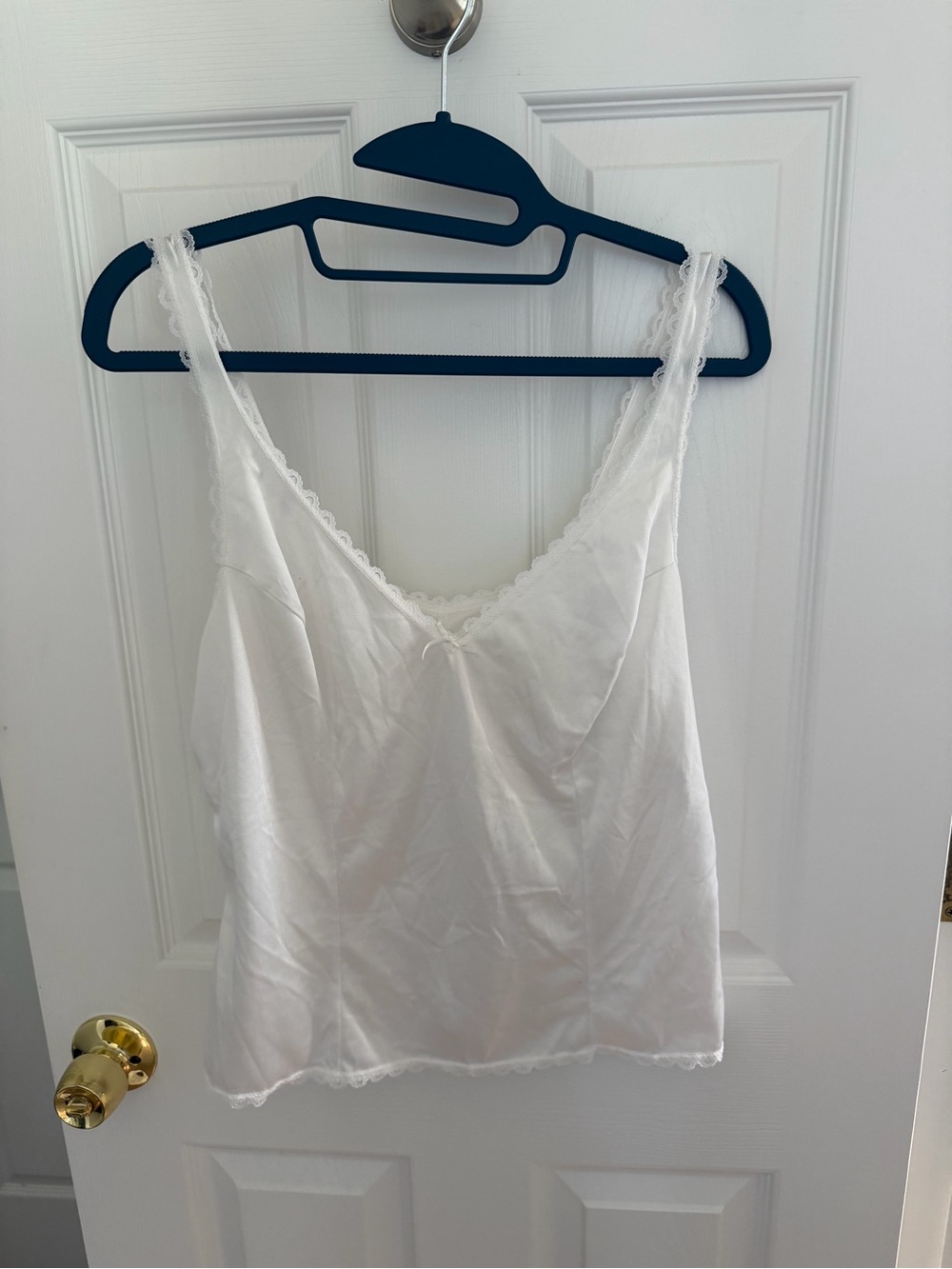 Vintage Sears White Nylon Lace Trim Camisole Size 38